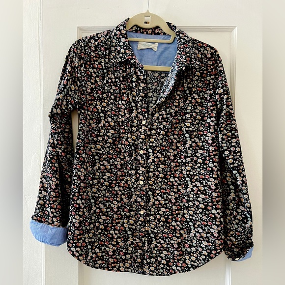 Anthropologie Birds of Paradis Trovata floral corduroy buttondown shirt top S - Picture 1 of 12
